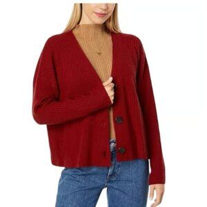 Cameron Ribbed Cardigan Sweater in Coziest Yarn - Wild Cranberry